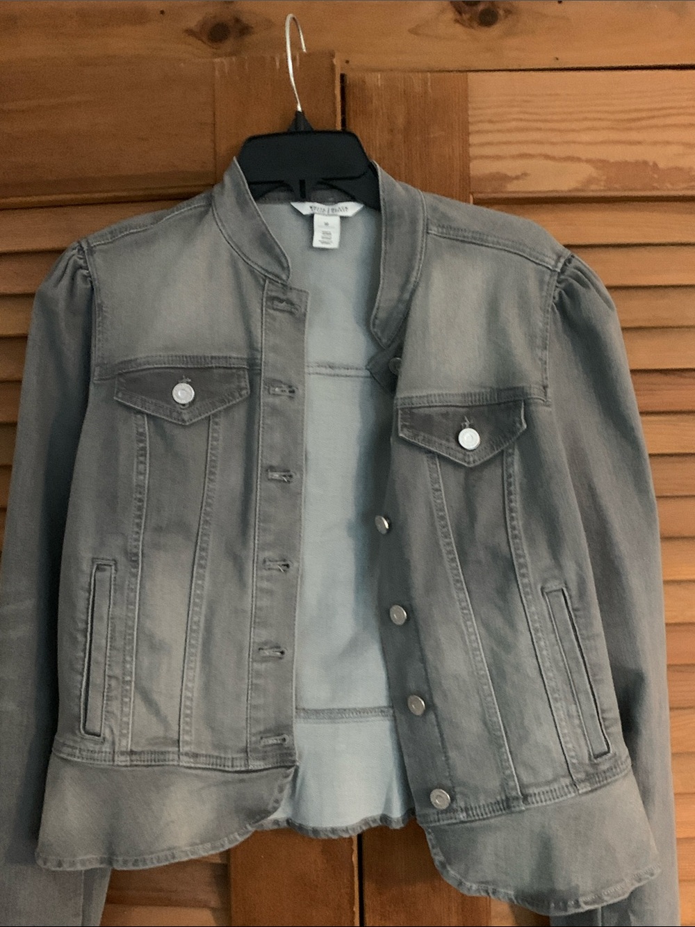 White House Black Market Light Gray Denim Jacket